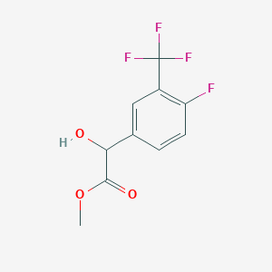 molecular formula C10H8F4O3 B2850545 Methyl 2-[4-fluoro-3-(trifluoromethyl)phenyl]-2-hydroxyacetate CAS No. 1558355-23-9
