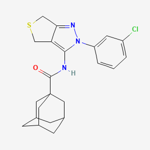 molecular formula C22H24ClN3OS B2850598 N-[2-(3-chlorophenyl)-2H,4H,6H-thieno[3,4-c]pyrazol-3-yl]adamantane-1-carboxamide CAS No. 450340-54-2