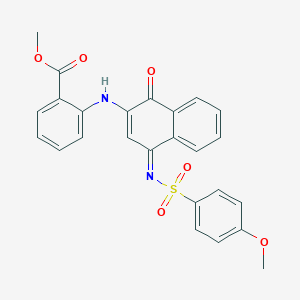molecular formula C25H20N2O6S B285060 METHYL 2-{[(4Z)-4-[(4-METHOXYBENZENESULFONYL)IMINO]-1-OXO-1,4-DIHYDRONAPHTHALEN-2-YL]AMINO}BENZOATE 