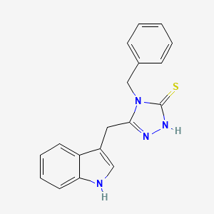 molecular formula C18H16N4S B2850603 5-(Indol-3-ylmethyl)-4-benzyl-1,2,4-triazole-3-thiol CAS No. 899723-05-8
