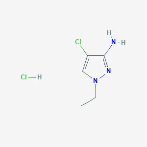 molecular formula C5H9Cl2N3 B2850619 4-chloro-1-ethyl-1H-pyrazol-3-amine hydrochloride CAS No. 1432030-30-2