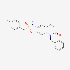 molecular formula C24H24N2O3S B2850639 N-(1-benzyl-2-oxo-1,2,3,4-tetrahydroquinolin-6-yl)-1-(4-methylphenyl)methanesulfonamide CAS No. 946221-70-1