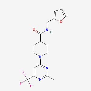 molecular formula C17H19F3N4O2 B2850647 N-(2-furylmethyl)-1-[2-methyl-6-(trifluoromethyl)pyrimidin-4-yl]piperidine-4-carboxamide CAS No. 1775528-89-6