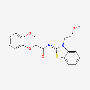 molecular formula C19H18N2O4S B2850667 (Z)-N-(3-(2-methoxyethyl)benzo[d]thiazol-2(3H)-ylidene)-2,3-dihydrobenzo[b][1,4]dioxine-2-carboxamide CAS No. 864975-68-8