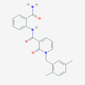 molecular formula C22H21N3O3 B2850685 N-(2-carbamoylphenyl)-1-(2,5-dimethylbenzyl)-2-oxo-1,2-dihydropyridine-3-carboxamide CAS No. 941903-71-5