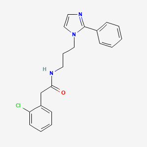 molecular formula C20H20ClN3O B2850687 2-(2-chlorophenyl)-N-(3-(2-phenyl-1H-imidazol-1-yl)propyl)acetamide CAS No. 1421458-42-5