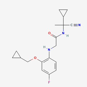 molecular formula C18H22FN3O2 B2850722 N-(1-cyano-1-cyclopropylethyl)-2-{[2-(cyclopropylmethoxy)-4-fluorophenyl]amino}acetamide CAS No. 1376234-47-7