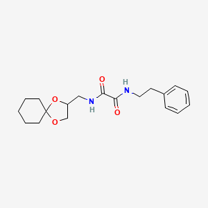 molecular formula C19H26N2O4 B2850725 N1-(1,4-dioxaspiro[4.5]decan-2-ylmethyl)-N2-phenethyloxalamide CAS No. 899958-00-0