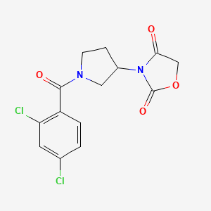 molecular formula C14H12Cl2N2O4 B2850751 3-(1-(2,4-Dichlorobenzoyl)pyrrolidin-3-yl)oxazolidine-2,4-dione CAS No. 2034314-48-0