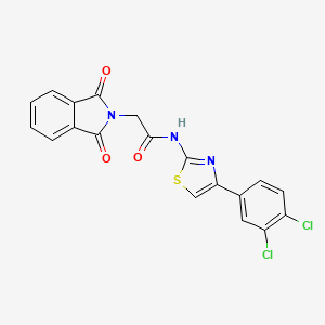molecular formula C19H11Cl2N3O3S B2850758 N-(4-(3,4-dichlorophenyl)thiazol-2-yl)-2-(1,3-dioxoisoindolin-2-yl)acetamide CAS No. 476298-65-4