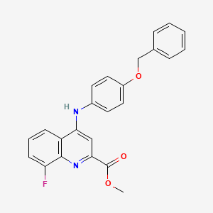 molecular formula C24H19FN2O3 B2850760 Methyl 4-{[4-(benzyloxy)phenyl]amino}-8-fluoroquinoline-2-carboxylate CAS No. 1359393-46-6