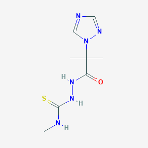 molecular formula C8H14N6OS B2850769 N-methyl-2-[2-methyl-2-(1H-1,2,4-triazol-1-yl)propanoyl]-1-hydrazinecarbothioamide CAS No. 339009-42-6