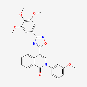 molecular formula C27H23N3O6 B2850773 2-(3-methoxyphenyl)-4-[3-(3,4,5-trimethoxyphenyl)-1,2,4-oxadiazol-5-yl]-1,2-dihydroisoquinolin-1-one CAS No. 1207026-81-0