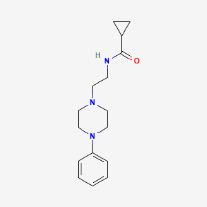 molecular formula C16H23N3O B2850791 N-[2-(4-phenylpiperazin-1-yl)ethyl]cyclopropanecarboxamide CAS No. 1049341-82-3