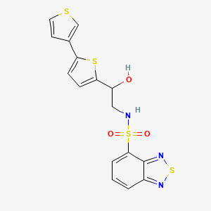 molecular formula C16H13N3O3S4 B2850814 N-(2-{[2,3'-bithiophene]-5-yl}-2-hydroxyethyl)-2,1,3-benzothiadiazole-4-sulfonamide CAS No. 2379953-16-7