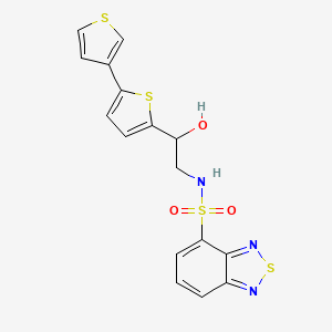 B2850814 N-(2-{[2,3'-bithiophene]-5-yl}-2-hydroxyethyl)-2,1,3-benzothiadiazole-4-sulfonamide CAS No. 2379953-16-7
