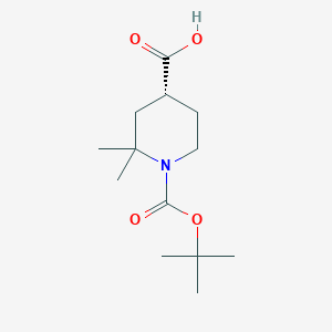 molecular formula C13H23NO4 B2850815 (R)-1-(tert-Butoxycarbonyl)-2,2-dimethylpiperidine-4-carboxylic acid CAS No. 2165879-05-8
