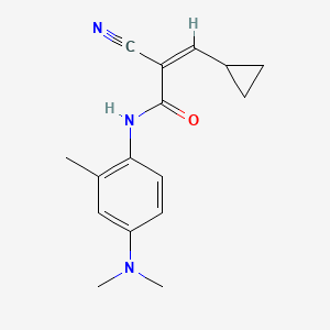 molecular formula C16H19N3O B2850831 (Z)-2-Cyano-3-cyclopropyl-N-[4-(dimethylamino)-2-methylphenyl]prop-2-enamide CAS No. 2411332-50-6