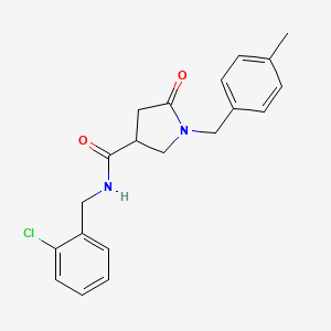 molecular formula C20H21ClN2O2 B2850841 N-[(2-chlorophenyl)methyl]-1-[(4-methylphenyl)methyl]-5-oxopyrrolidine-3-carboxamide CAS No. 1386739-63-4