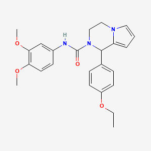 molecular formula C24H27N3O4 B2850856 N-(3,4-dimethoxyphenyl)-1-(4-ethoxyphenyl)-3,4-dihydropyrrolo[1,2-a]pyrazine-2(1H)-carboxamide CAS No. 899750-56-2