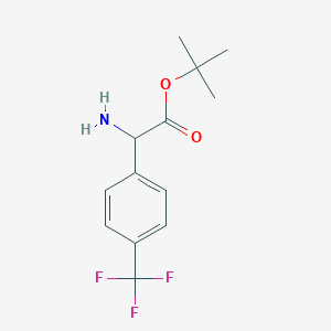molecular formula C13H16F3NO2 B2850857 Tert-butyl 2-amino-2-[4-(trifluoromethyl)phenyl]acetate CAS No. 2248258-23-1
