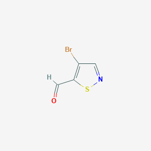 molecular formula C4H2BrNOS B2850862 4-Bromo-1,2-thiazole-5-carbaldehyde CAS No. 5242-62-6