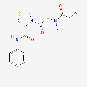molecular formula C17H21N3O3S B2850865 N-(4-Methylphenyl)-3-[2-[methyl(prop-2-enoyl)amino]acetyl]-1,3-thiazolidine-4-carboxamide CAS No. 2197249-30-0