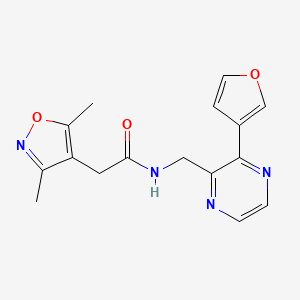 2-(3,5-dimethylisoxazol-4-yl)-N-((3-(furan-3-yl)pyrazin-2-yl)methyl)acetamide