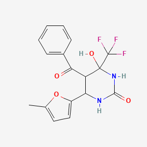 5-Benzoyl-4-hydroxy-6-(5-methylfuran-2-yl)-4-(trifluoromethyl)-1,3-diazinan-2-one