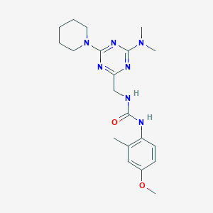 1-((4-(Dimethylamino)-6-(piperidin-1-yl)-1,3,5-triazin-2-yl)methyl)-3-(4-methoxy-2-methylphenyl)urea