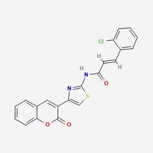 (E)-3-(2-chlorophenyl)-N-(4-(2-oxo-2H-chromen-3-yl)thiazol-2-yl)acrylamide