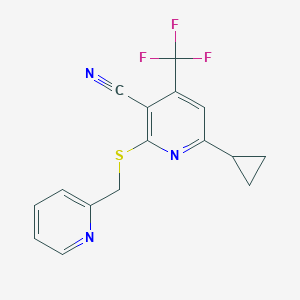 6-Cyclopropyl-2-[(2-pyridinylmethyl)sulfanyl]-4-(trifluoromethyl)nicotinonitrile