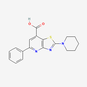 5-Phenyl-2-(piperidin-1-yl)-[1,3]thiazolo[4,5-b]pyridine-7-carboxylic acid