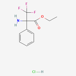 molecular formula C11H13ClF3NO2 B2850905 Ethyl 2-amino-3,3,3-trifluoro-2-phenylpropanoate hydrochloride CAS No. 2126161-86-0