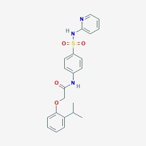 molecular formula C22H23N3O4S B285096 2-[2-(propan-2-yl)phenoxy]-N-[4-(pyridin-2-ylsulfamoyl)phenyl]acetamide 