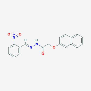 molecular formula C19H15N3O4 B2850962 2-naphthalen-2-yloxy-N-[(E)-(2-nitrophenyl)methylideneamino]acetamide CAS No. 328541-44-2