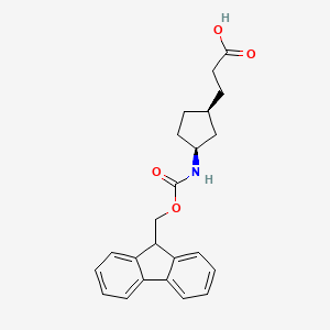 molecular formula C23H25NO4 B2850964 3-[(1S,3S)-3-(9H-Fluoren-9-ylmethoxycarbonylamino)cyclopentyl]propanoic acid CAS No. 2445749-54-0