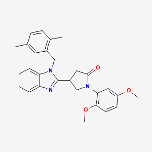 molecular formula C28H29N3O3 B2850975 1-(2,5-dimethoxyphenyl)-4-[1-(2,5-dimethylbenzyl)-1H-benzimidazol-2-yl]pyrrolidin-2-one CAS No. 847397-30-2