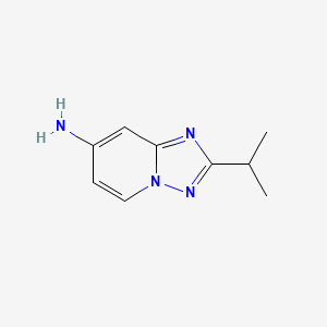 molecular formula C9H12N4 B2850976 2-Isopropyl-[1,2,4]triazolo[1,5-a]pyridin-7-amine CAS No. 1380331-42-9