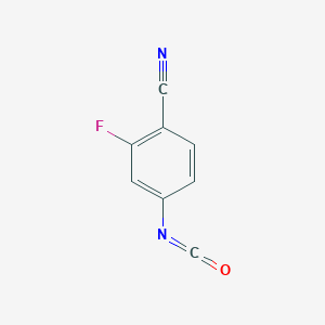 molecular formula C8H3FN2O B2850994 2-Fluoro-4-isocyanatobenzonitrile CAS No. 1261606-20-5