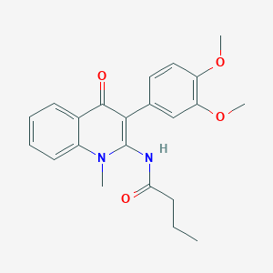 molecular formula C22H24N2O4 B2850997 N-[3-(3,4-dimethoxyphenyl)-1-methyl-4-oxo-1,4-dihydroquinolin-2-yl]butanamide CAS No. 883965-36-4