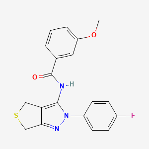 molecular formula C19H16FN3O2S B2851001 N-(2-(4-fluorophenyl)-4,6-dihydro-2H-thieno[3,4-c]pyrazol-3-yl)-3-methoxybenzamide CAS No. 450342-96-8