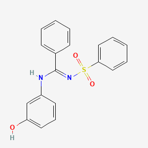 (E)-N-(3-hydroxyphenyl)-N'-(phenylsulfonyl)benzimidamide