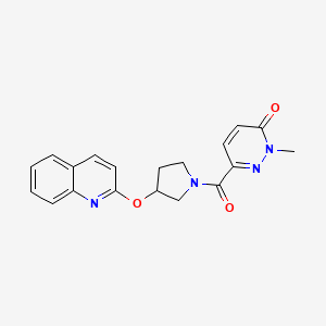 2-methyl-6-(3-(quinolin-2-yloxy)pyrrolidine-1-carbonyl)pyridazin-3(2H)-one