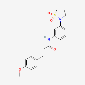 molecular formula C19H22N2O4S B2851019 N-(3-(1,1-dioxidoisothiazolidin-2-yl)phenyl)-3-(4-methoxyphenyl)propanamide CAS No. 946343-42-6