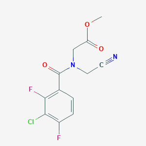 molecular formula C12H9ClF2N2O3 B2851053 methyl 2-[1-(3-chloro-2,4-difluorophenyl)-N-(cyanomethyl)formamido]acetate CAS No. 2094160-26-4