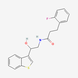 molecular formula C19H18FNO2S B2851062 N-[2-(1-benzothiophen-3-yl)-2-hydroxyethyl]-3-(2-fluorophenyl)propanamide CAS No. 2034438-37-2