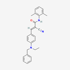 molecular formula C27H27N3O B2851064 (E)-3-[4-[benzyl(ethyl)amino]phenyl]-2-cyano-N-(2,6-dimethylphenyl)prop-2-enamide CAS No. 474762-77-1