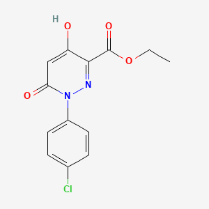 molecular formula C13H11ClN2O4 B2851072 Ethyl 1-(4-chlorophenyl)-4-hydroxy-6-oxo-1,6-dihydro-3-pyridazinecarboxylate CAS No. 339030-76-1