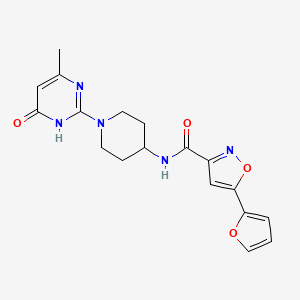 5-(furan-2-yl)-N-(1-(4-methyl-6-oxo-1,6-dihydropyrimidin-2-yl)piperidin-4-yl)isoxazole-3-carboxamide